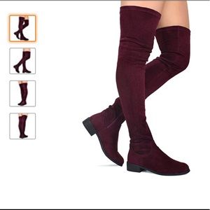 Nature Breeze Women's Suede Thigh High Knee Boots